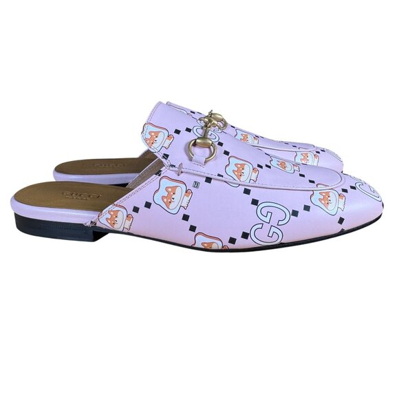 Gucci x Pikarar Kawaii Princetown Horsebit Loafer Pink Leather Slip-On Flat Shoe - Picture 1 of 13